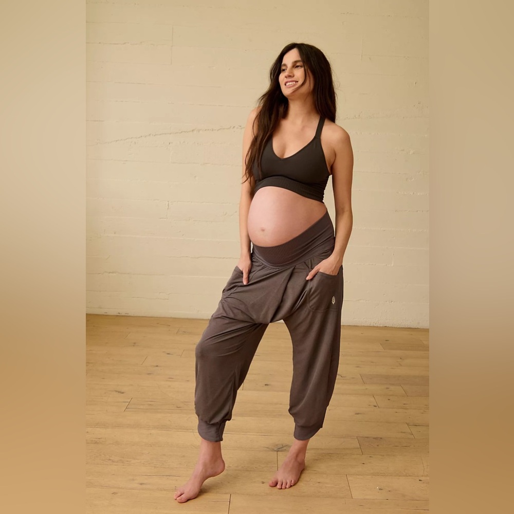 Maternity Free People X Hatch Harem Pants in Charcoal Gray